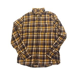 J. Crew Slim Fit Flannel Shirt Mens Size M‎ Re-Imagined Yellow Plaid Long Sleeve